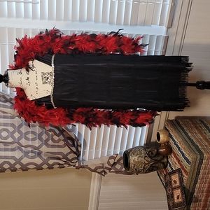 Black Flapper Dress with Boa